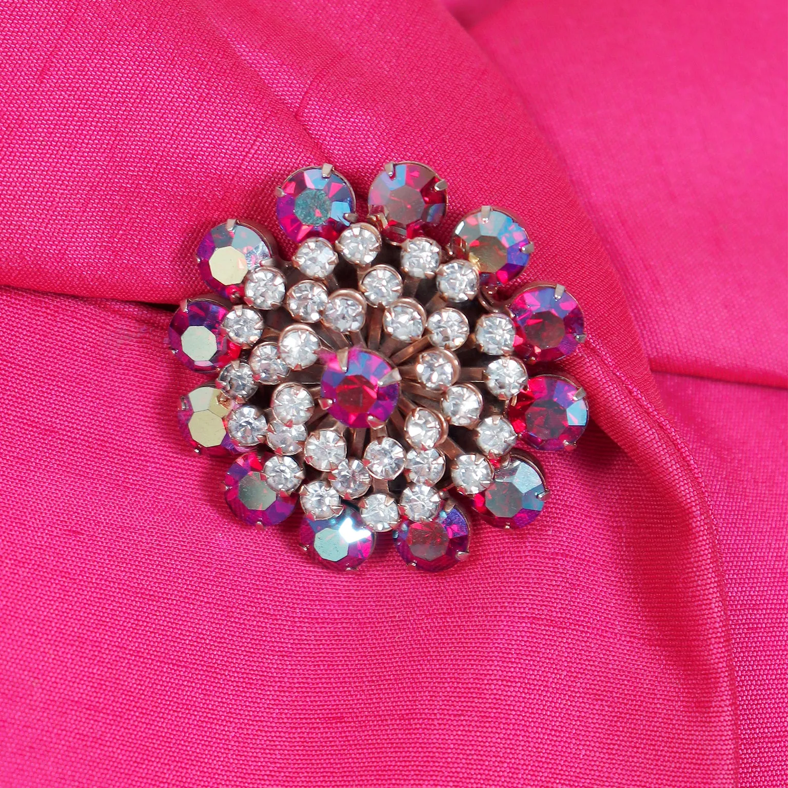 1950s Bullocks Vintage Bright Pink Silk Evening Coat