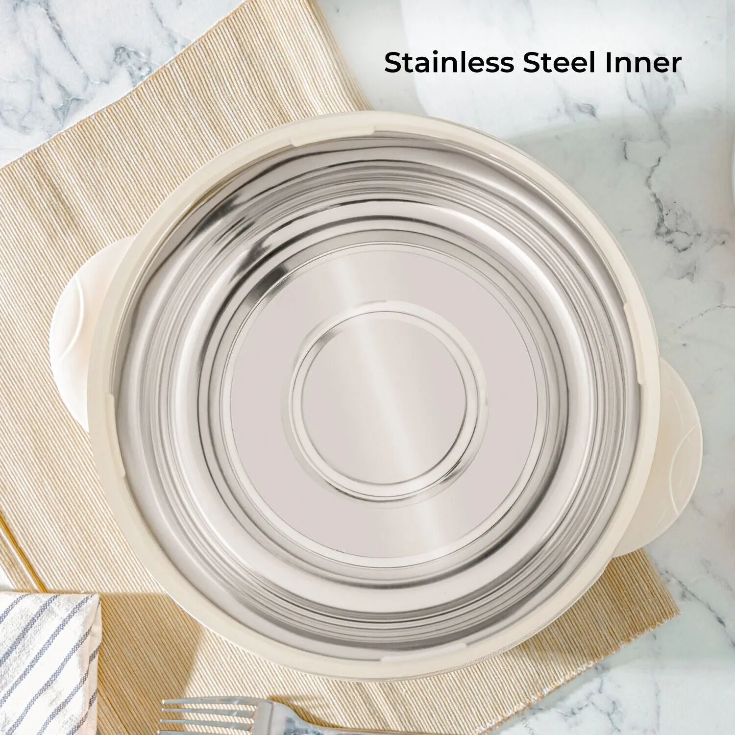2.5L Beige Insulated Casserole Dish and Hot Pot