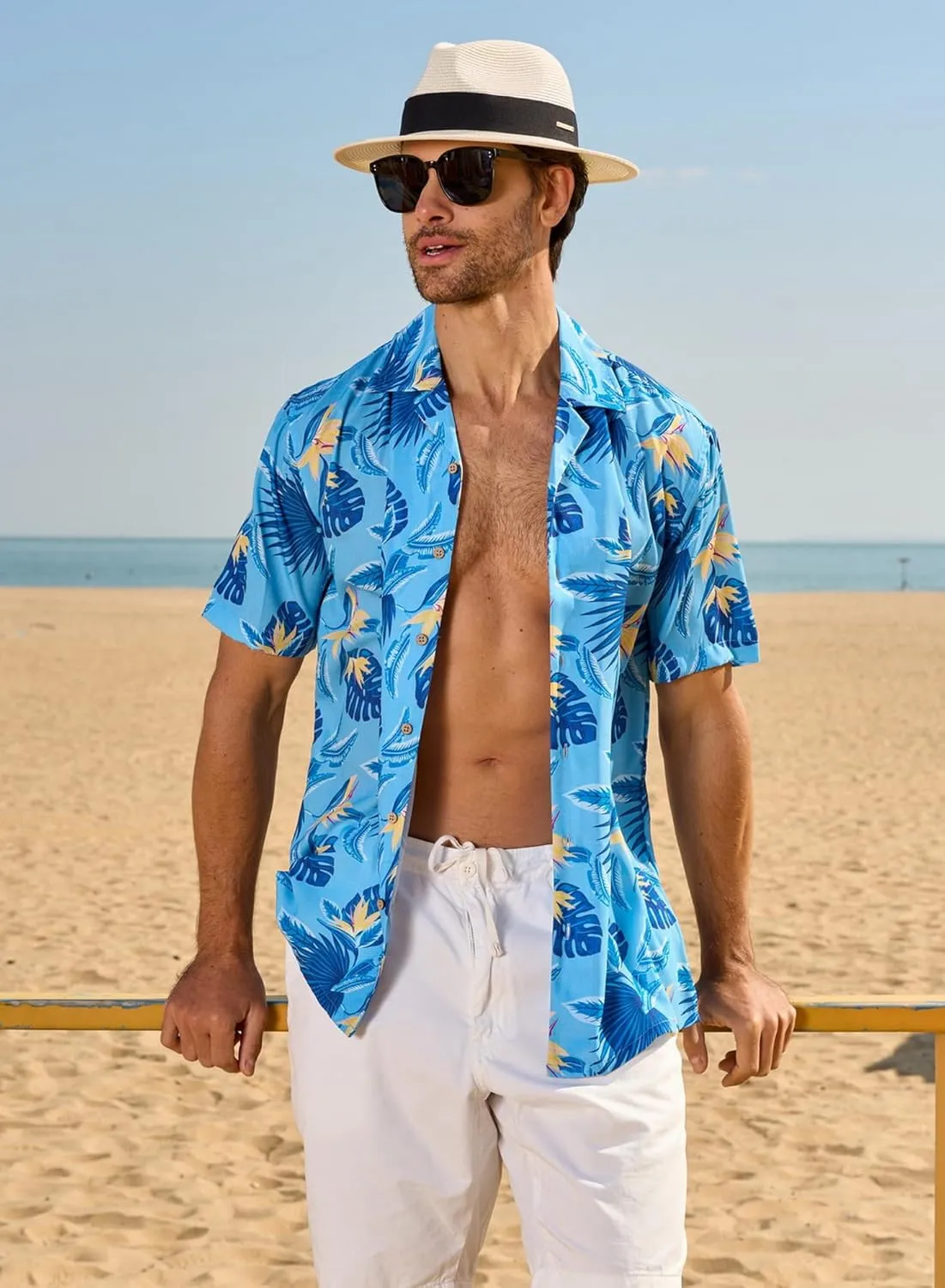 Alex Vando Mens Hawaiian Shirts Short Sleeve Summer Aloha Hawaii Shirts
