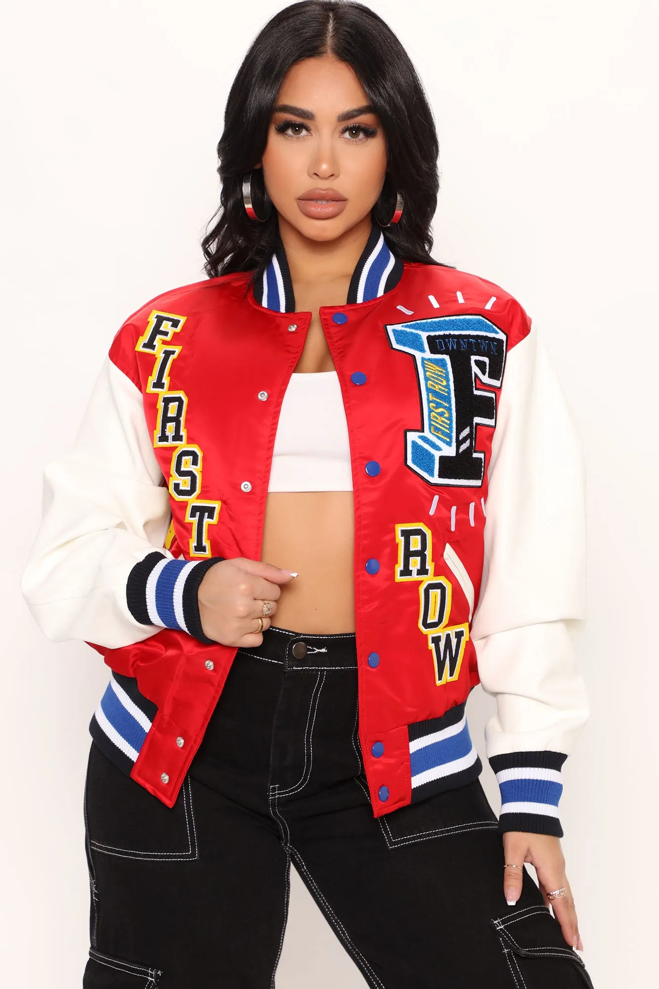 Always First Varsity Jacket - Red/combo