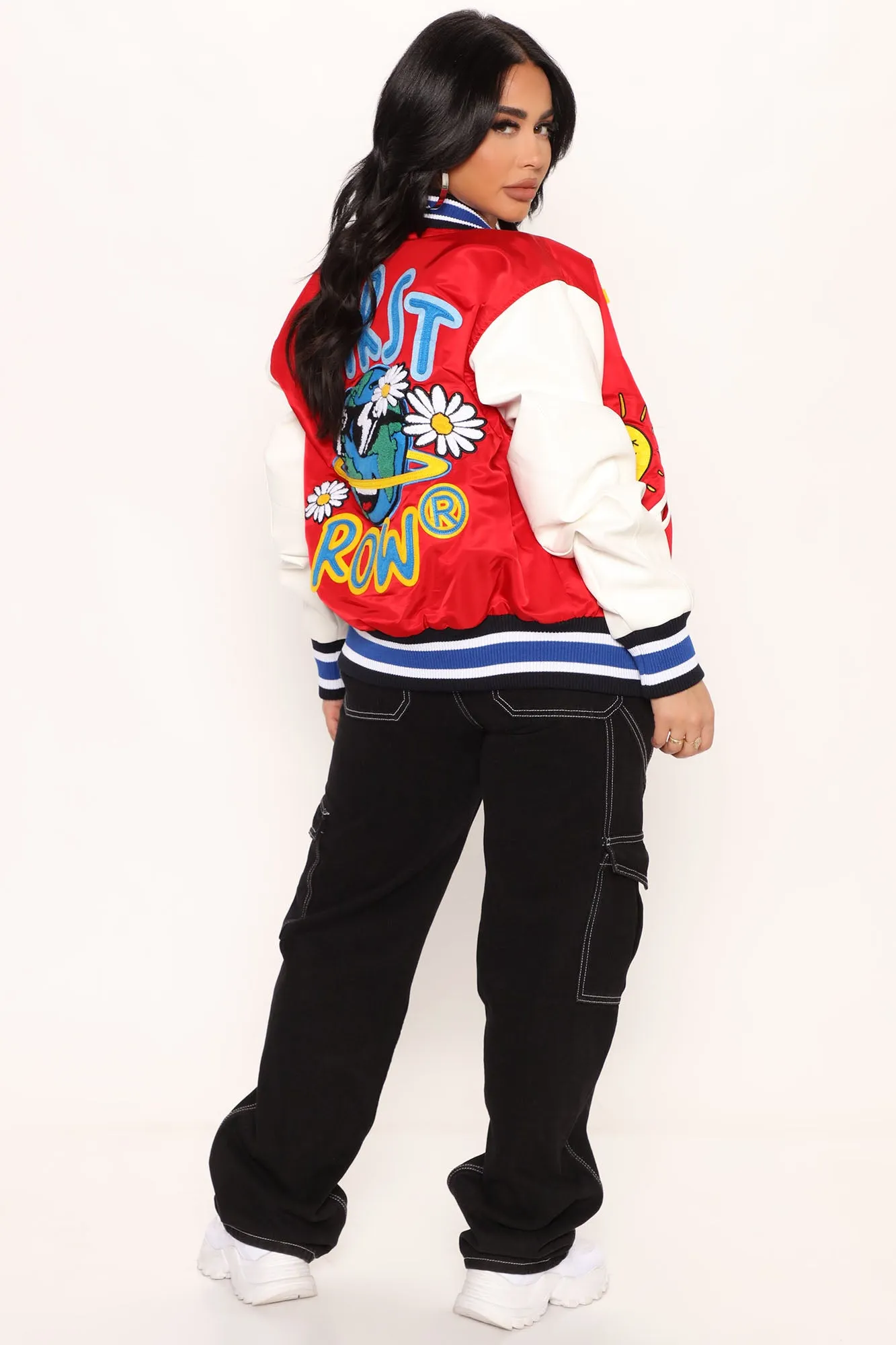 Always First Varsity Jacket - Red/combo
