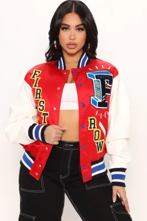 Always First Varsity Jacket - Red/combo