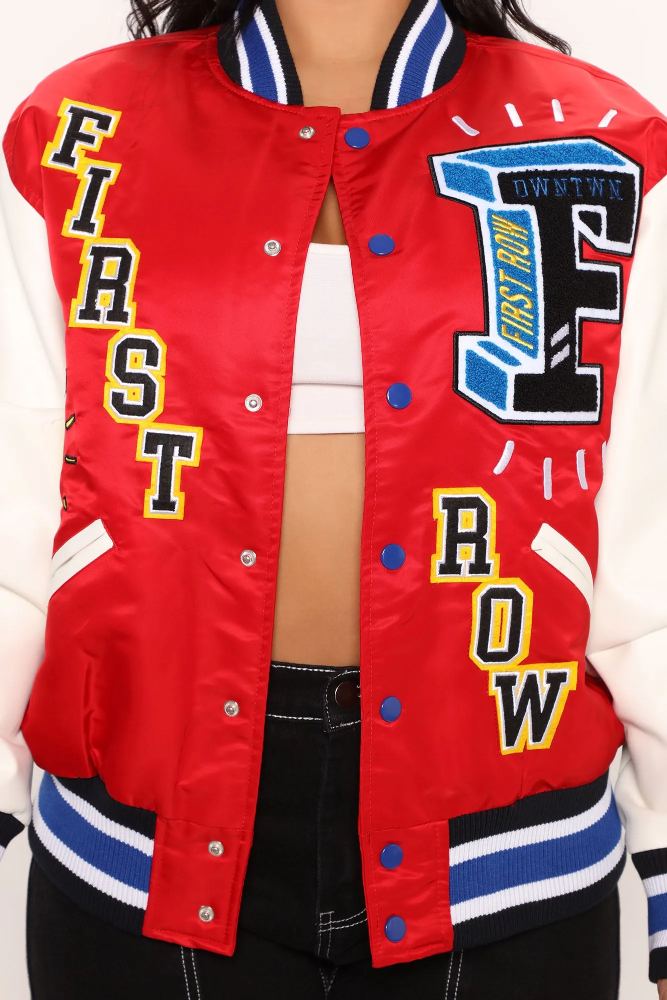 Always First Varsity Jacket - Red/combo