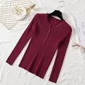 Amy Fashion - Button V Neck Basic Slim Tops