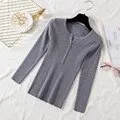 Amy Fashion - Button V Neck Basic Slim Tops