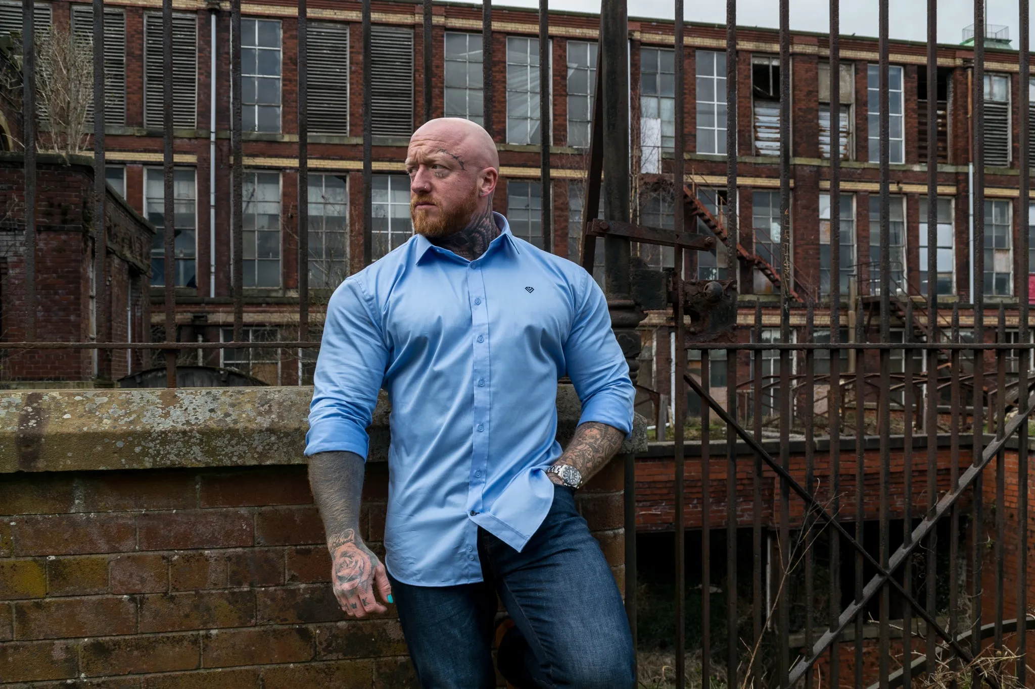Arctic Blue Muscle Fit Men's Shirt