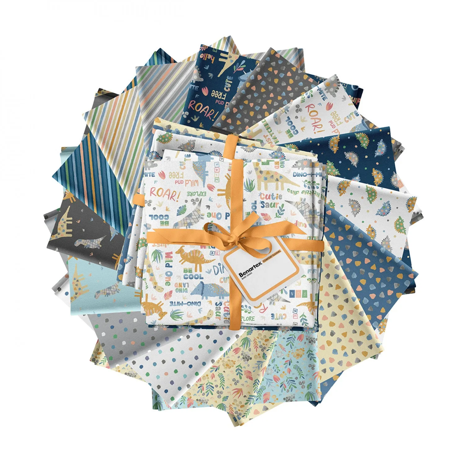 Baby Dino Comfort Flannel Fat Quarter Bundle (16pcs) from Benartex