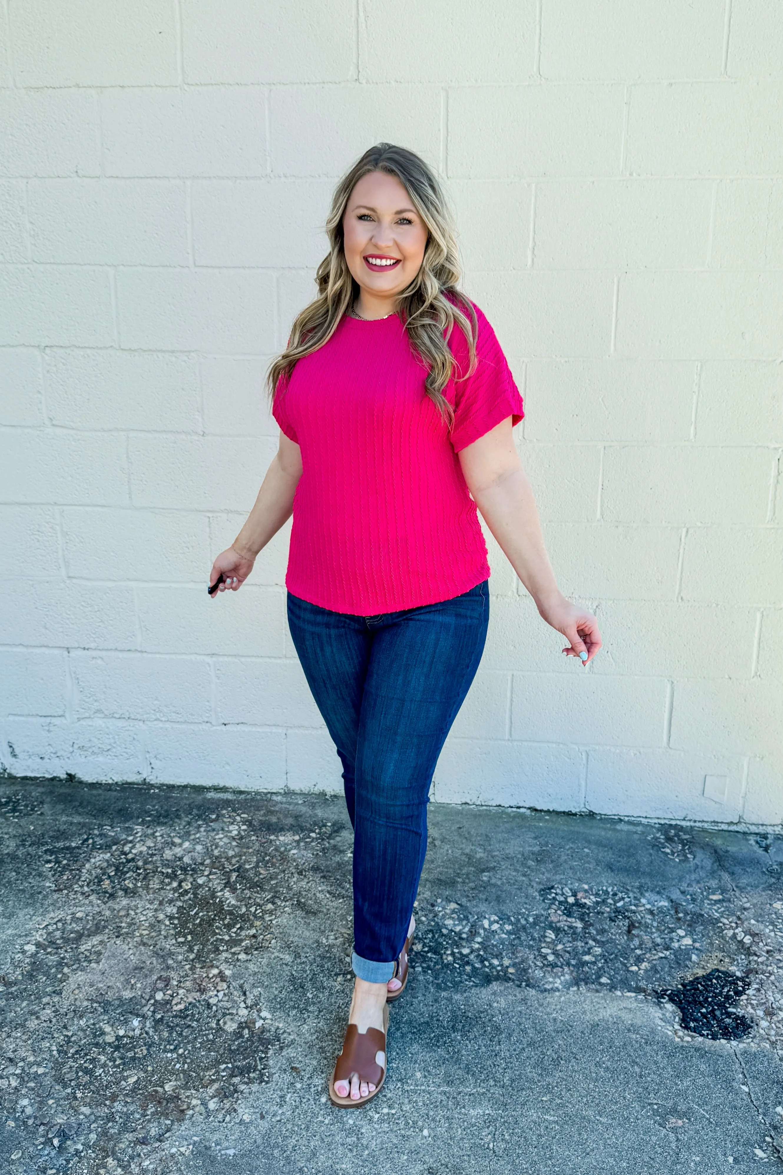 Call Out To Me Top, Fuchsia