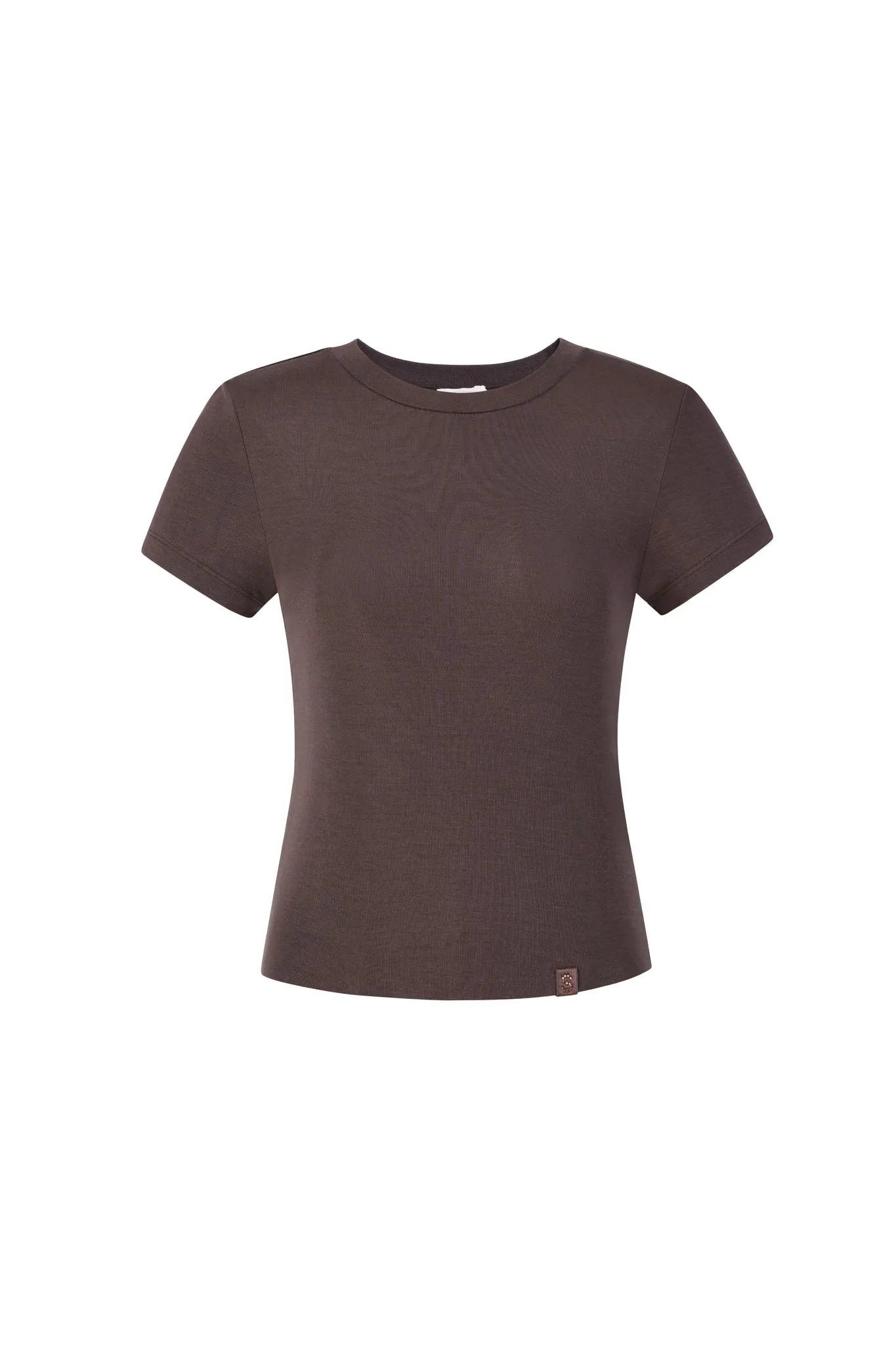 Chocolate Brown Silk Blend T-Shirt