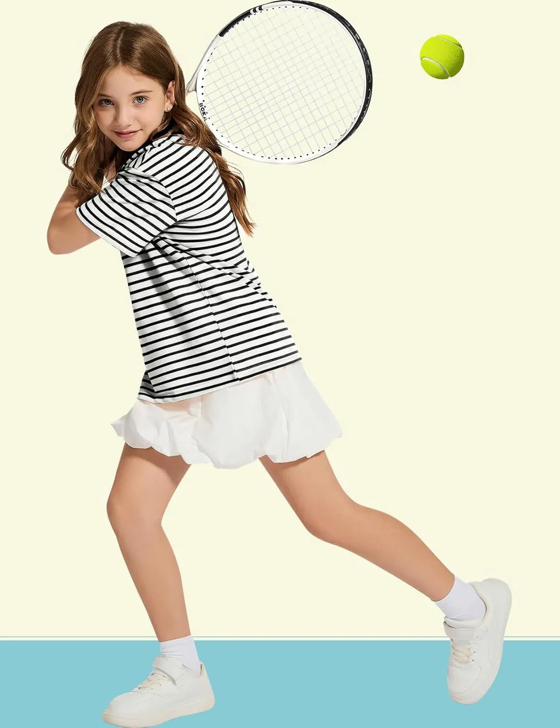 COZYPOIN Kids Boys Girls T Shirt Polo Striped School Uniform Short Sleeve Shirts Summer Button Collared Tops, 5-14 Years