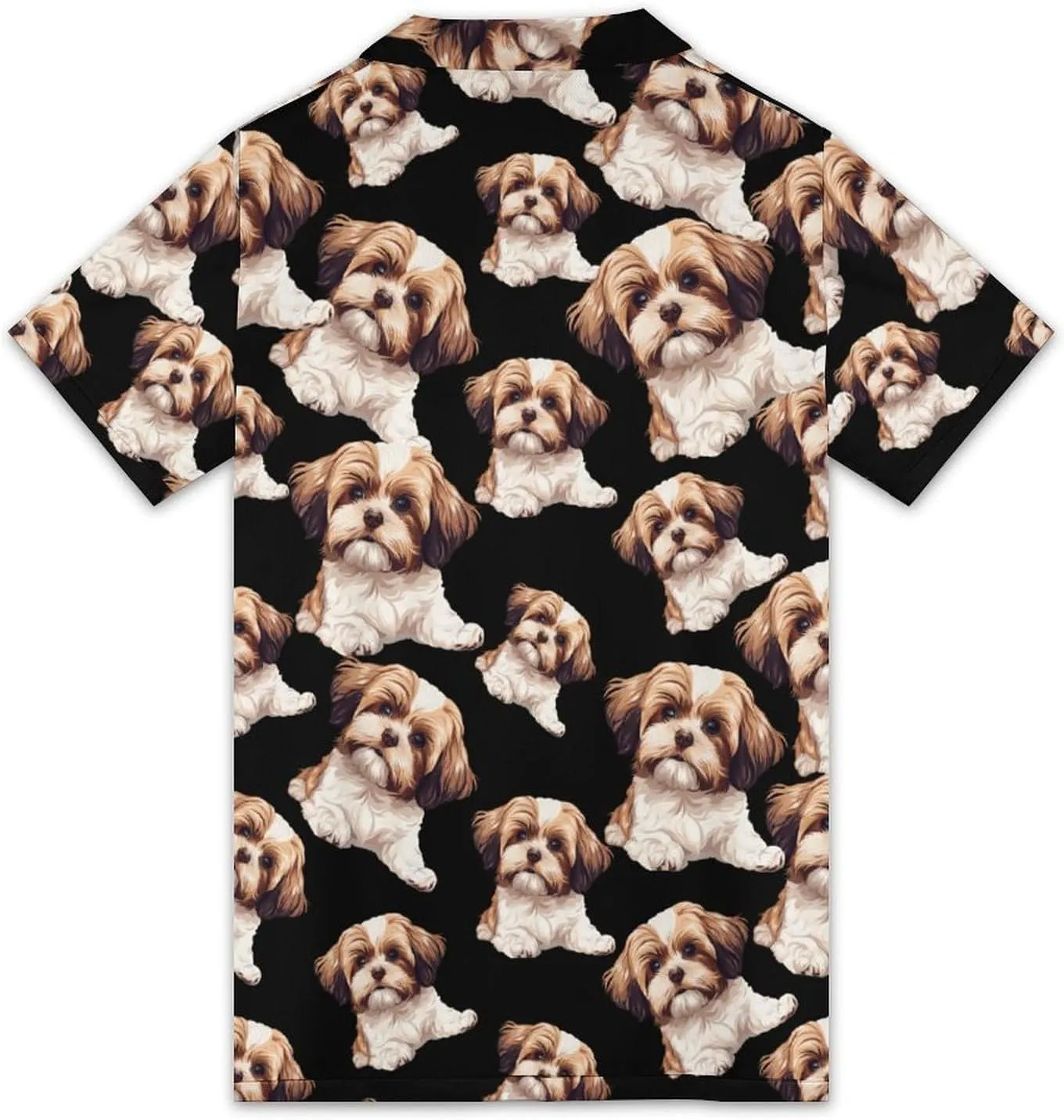 Cute Shih Tzucute Dog Mens Polo Shirts Short Sleeve Mesh Gym T-Shirt Summer Tee Top
