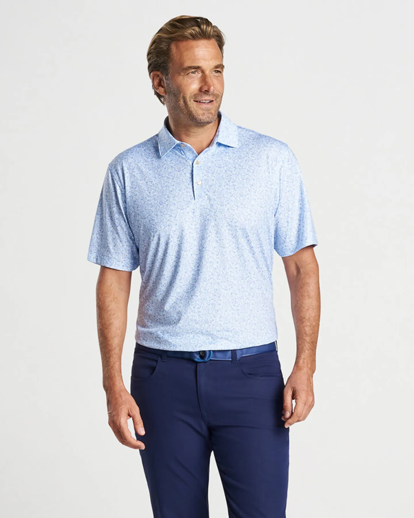 DAZED AND TRANSFUSED PERFORMANCE JERSEY POLO - WHITE/BONNET