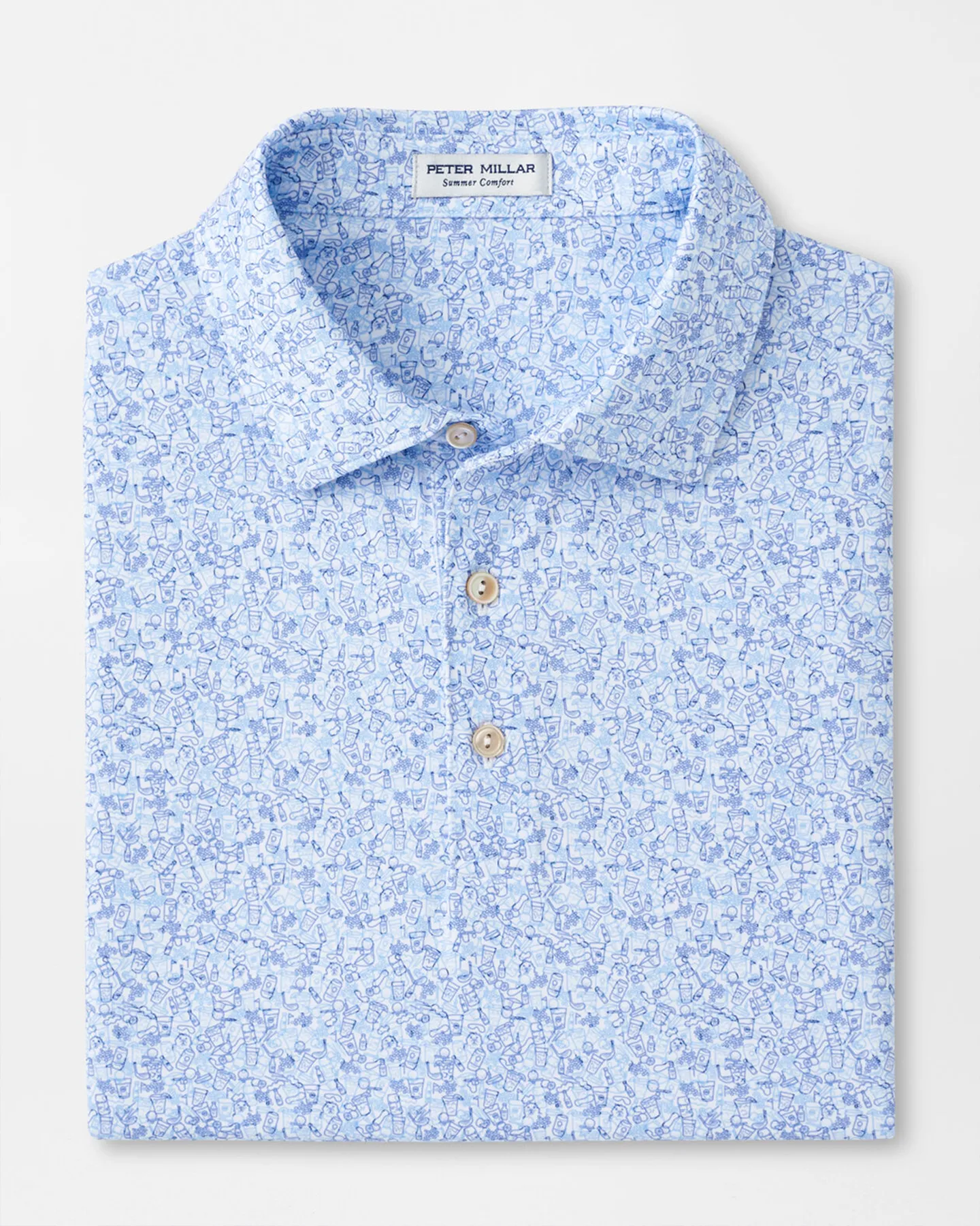 DAZED AND TRANSFUSED PERFORMANCE JERSEY POLO - WHITE/BONNET