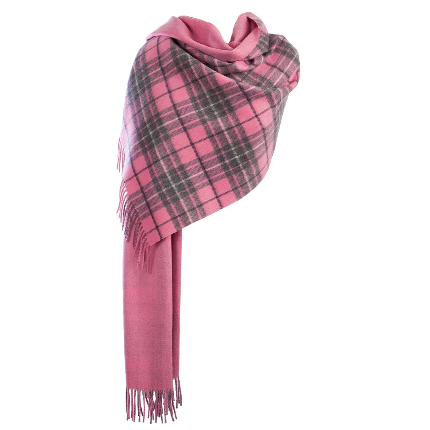 Dunedin Cashmere Double Sided Stole  Gresham-Pink Derby/Pink