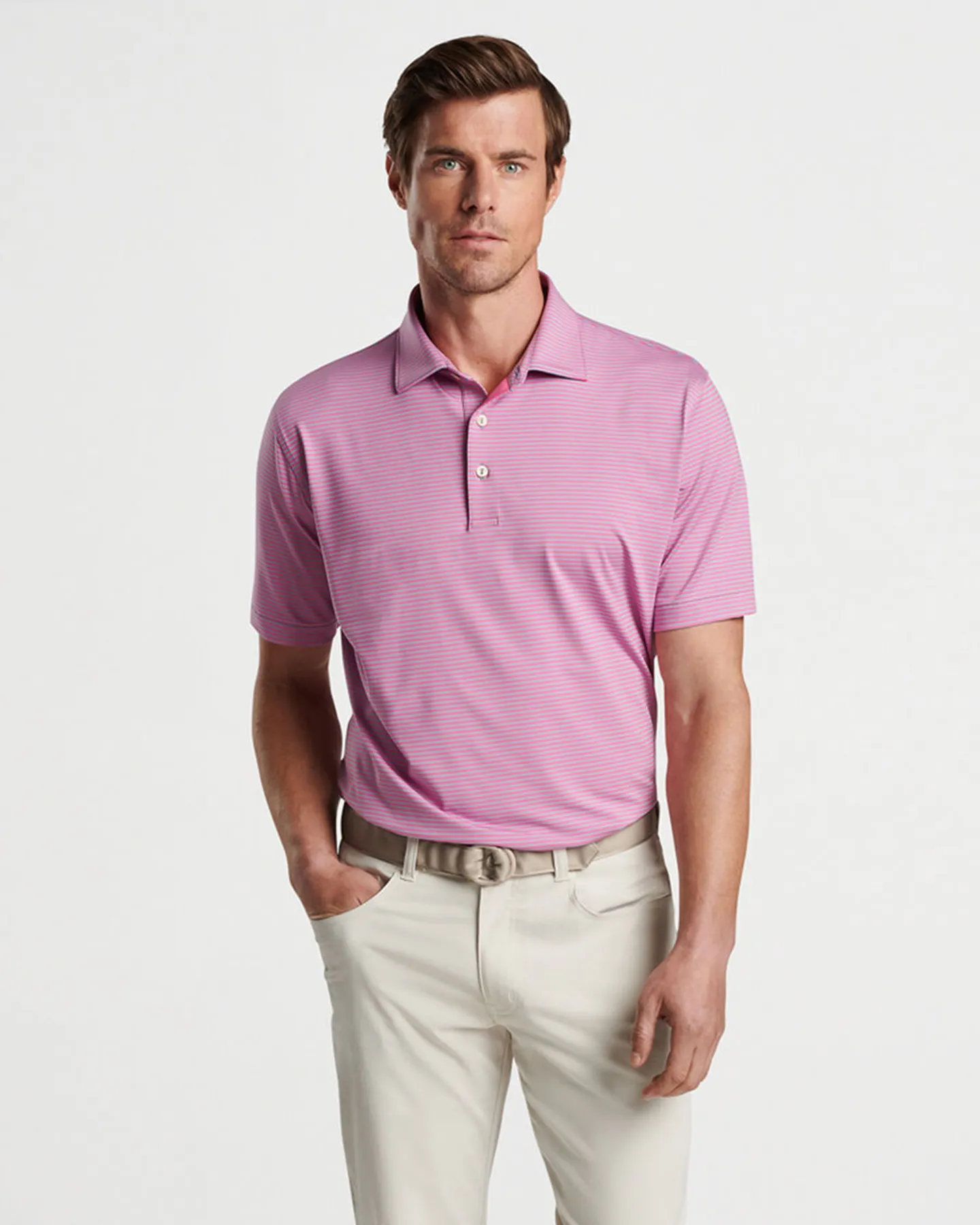HALES PERFORMANCE JERSEY POLO - LAVENDER FOG
