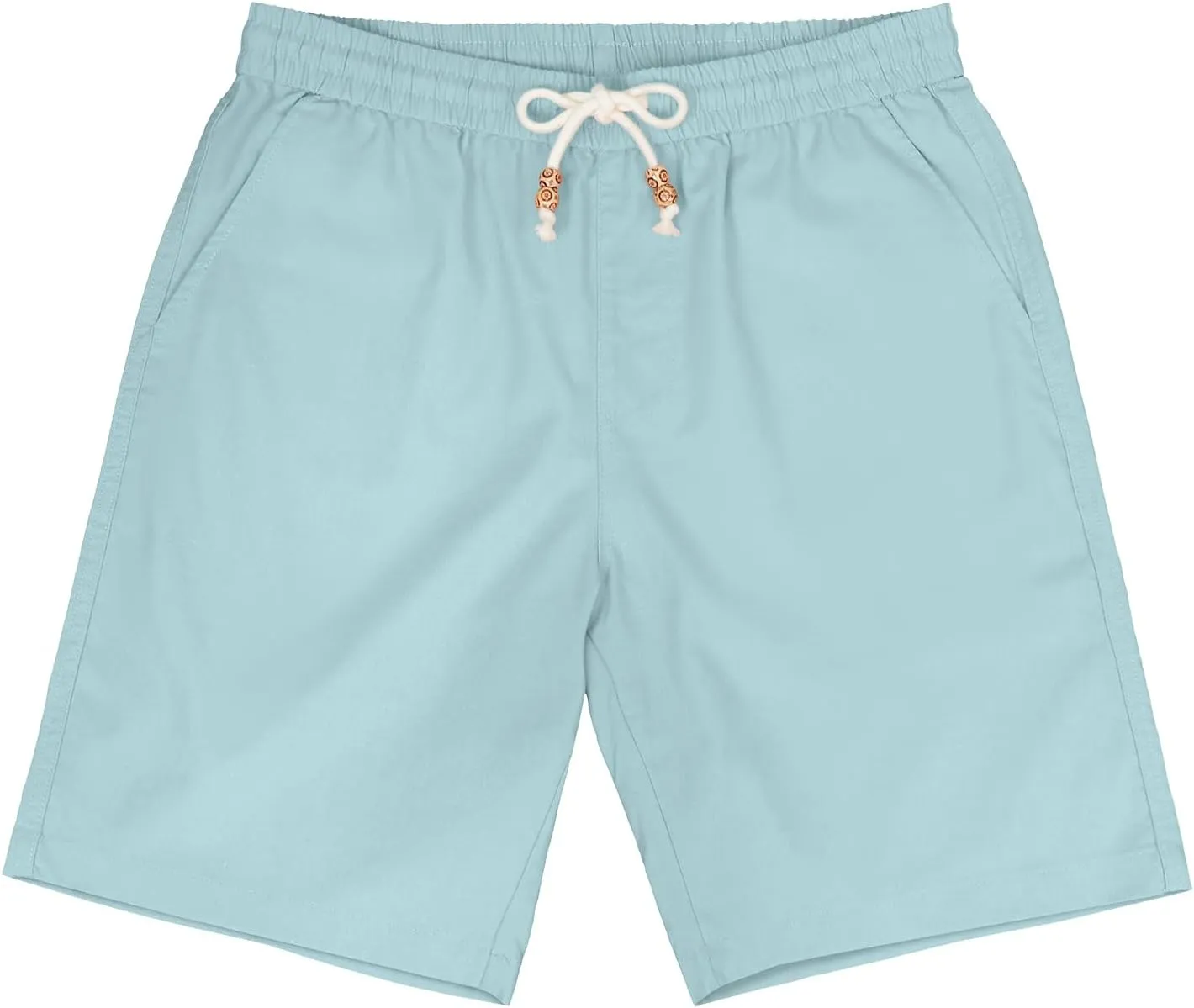 HOTake Men's Linen Shorts Casual Drawstring Elastic Waist Summer Beach Vacation Shorts