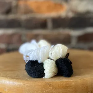 Individual Appletons Crewel Wool Skeins in Blacks and Whites Colorway