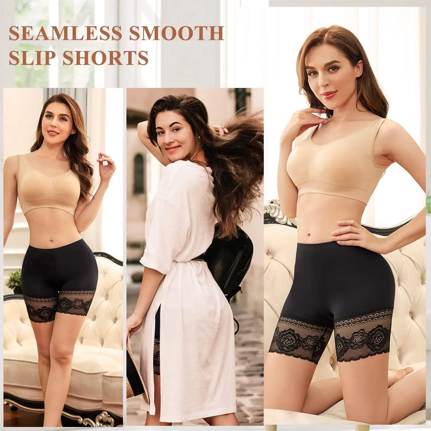 JOYSHAPER Boyshorts Panties for Women Anti Chafing Underwear Slip Shorts for Women Under Dress