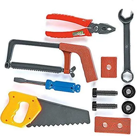 Kicko Construction Tool Set for Kids - 10 Piece Playset - Dress-Up Pretend Play Accessory