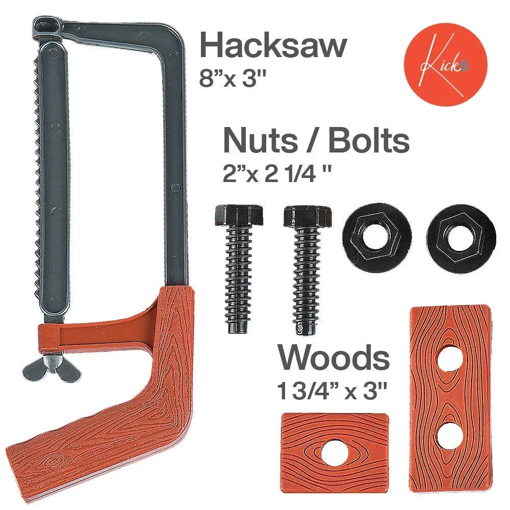 Kicko Construction Tool Set for Kids - 10 Piece Playset - Dress-Up Pretend Play Accessory