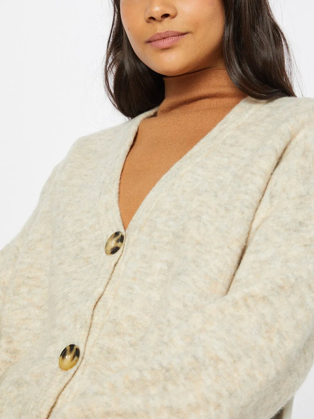 Knitted cardigan Cream Merle, beige
