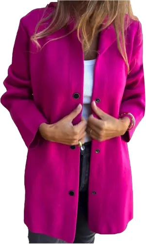 Kubbon Women's Wool Blend Trench Coat Casual Single Breasted Hooded Jacket Lightweight Lapel Long Sleeve Overcoat with Pocket