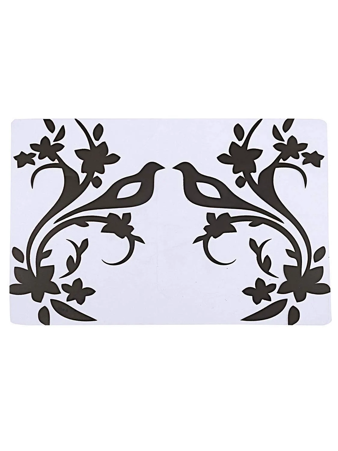 Kuber Industries Birds Design Combo of PVC 3 Pieces Fridge Mats, 1 Piece Handle Cover and 1 Piece Fridge Top Cover (Grey)-CTKTC28847