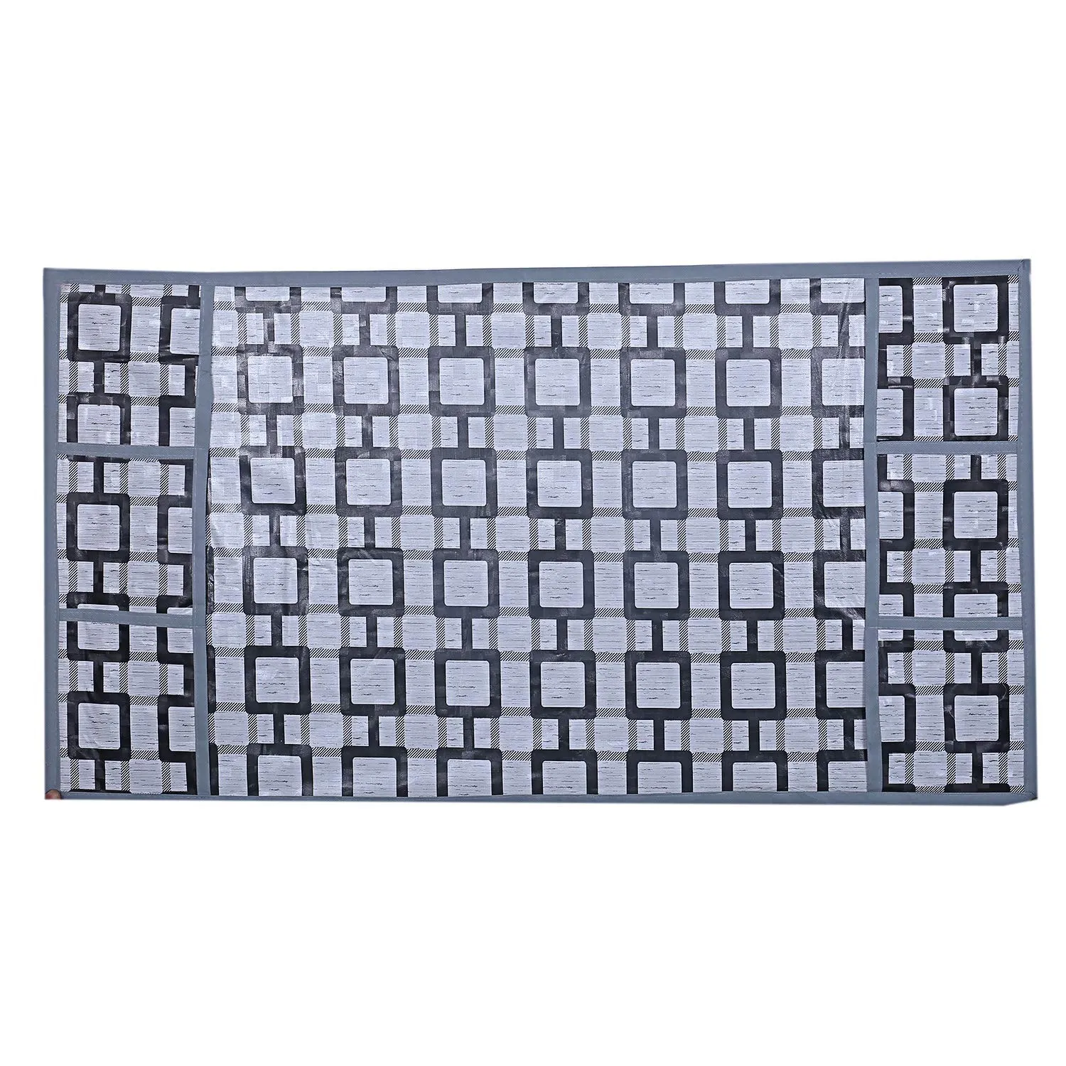 Kuber Industries Birds Design Combo of PVC 3 Pieces Fridge Mats, 1 Piece Handle Cover and 1 Piece Fridge Top Cover (Grey)-CTKTC28847
