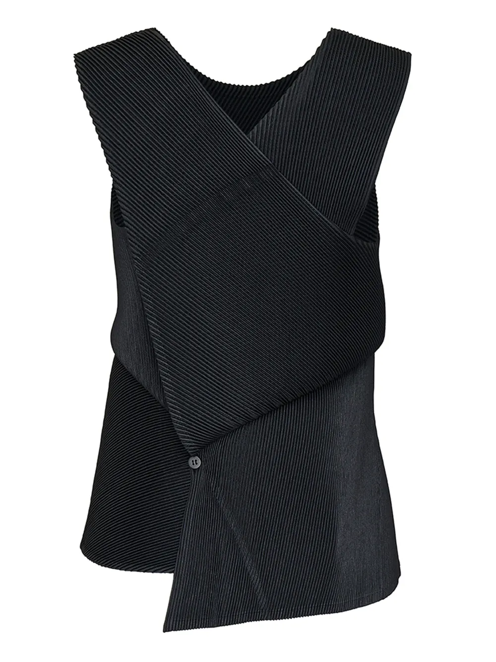 Leather Like Pleats Pleated Top