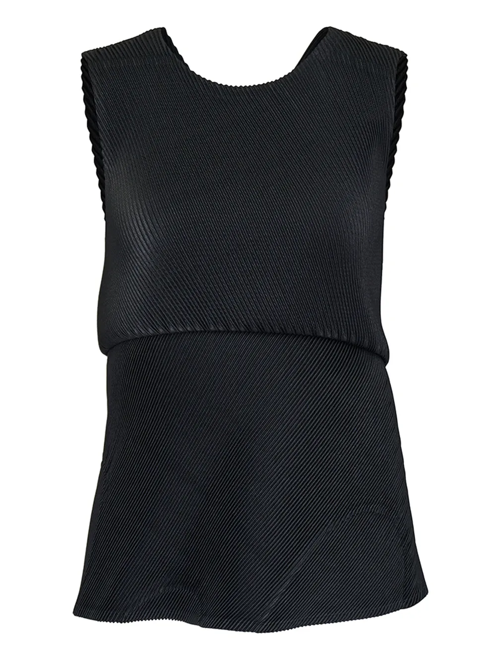 Leather Like Pleats Pleated Top
