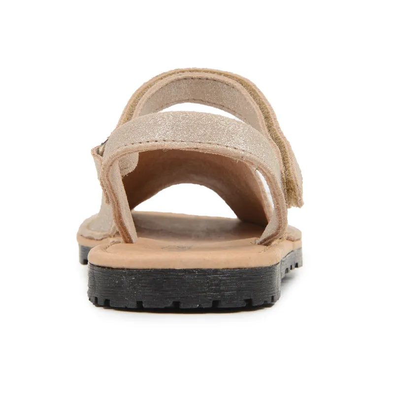 Leather Sandals in Nude Shimmer by childrenchic