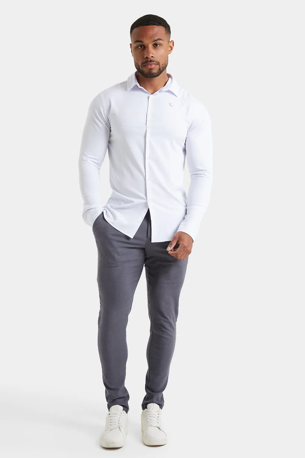 Linen-blend Trousers in Grey