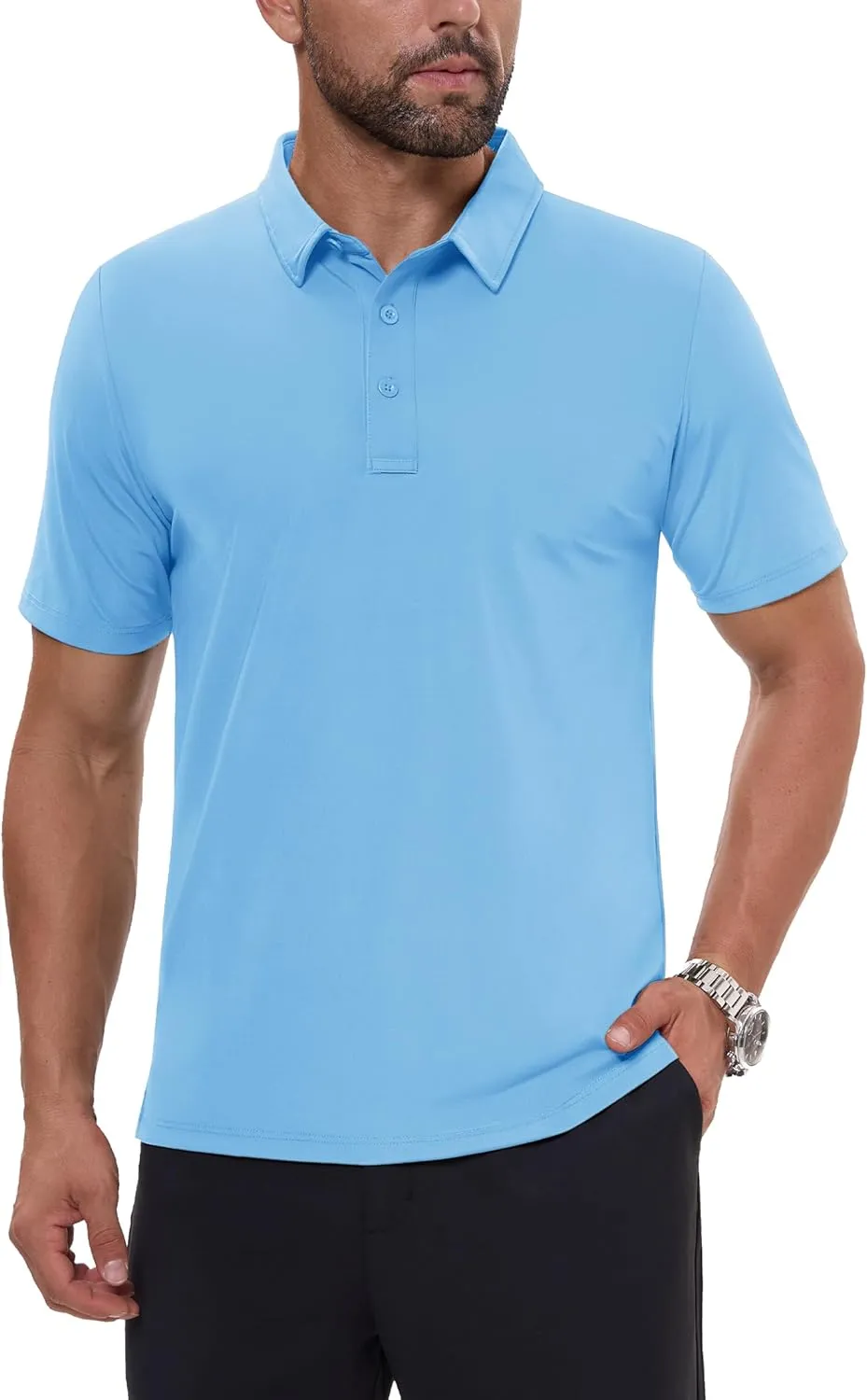 MAGCOMSEN Men's Polo Shirts Short Sleeve Dry Fit Golf Shirts Moisture Wicking Performance Athletic Casual Collared Shirt