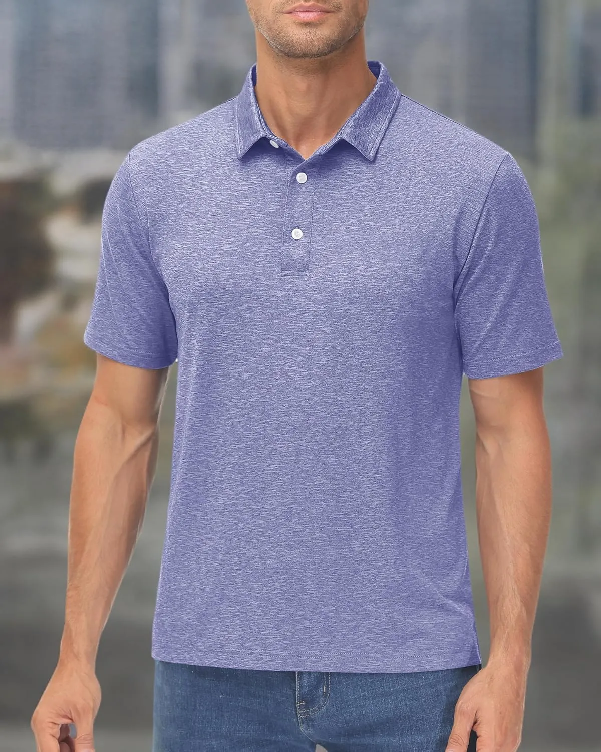 MAGCOMSEN Men's Short-Sleeve Polo,Golf Shirts for Men 3-Button Moisture Wicking,Athletic Outdoor Collared T-Shirt