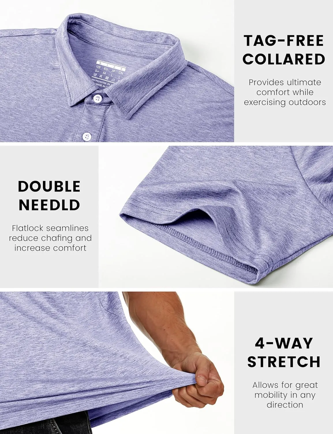 MAGCOMSEN Men's Short-Sleeve Polo,Golf Shirts for Men 3-Button Moisture Wicking,Athletic Outdoor Collared T-Shirt
