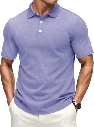 MAGCOMSEN Men's Short-Sleeve Polo,Golf Shirts for Men 3-Button Moisture Wicking,Athletic Outdoor Collared T-Shirt