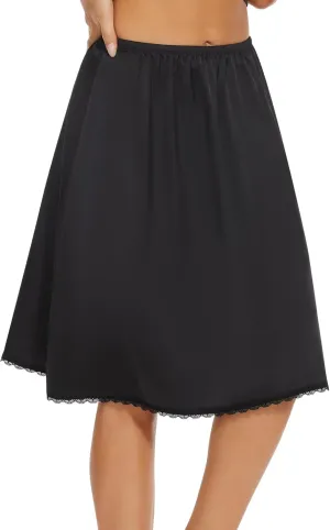 MANCYFIT Women's Half Slips for Under Dresses Slip Skirt Extender Satin Underskirt