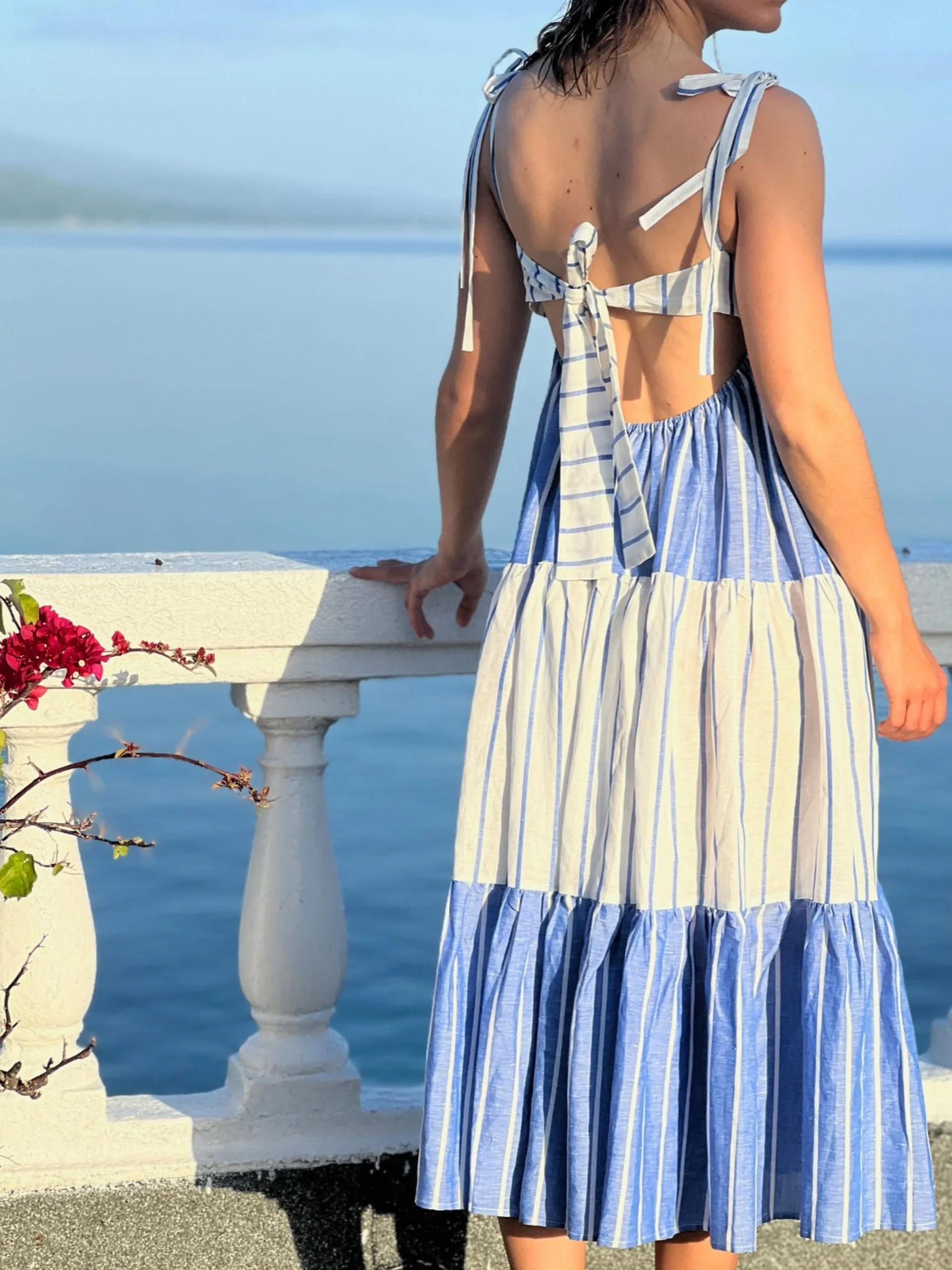 Maxi Laura dress in pinstripe