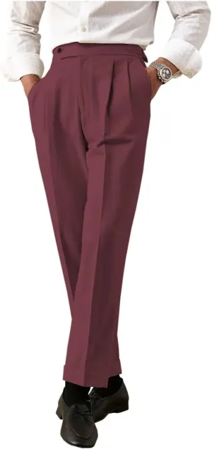Men's Casual Linen Pants Slim Fit Summer Beach Dress Pants Lightweight Linen Trousers