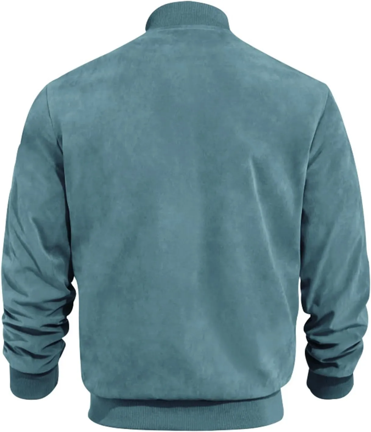 Mens Lightweight Jacket Flight Bomber Jacket Suede Full Zip Casual Softshell Jacket Outwear Pockets Thin Windbreaker