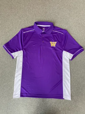 Mens Purple UW Embroidered Polo Size Small