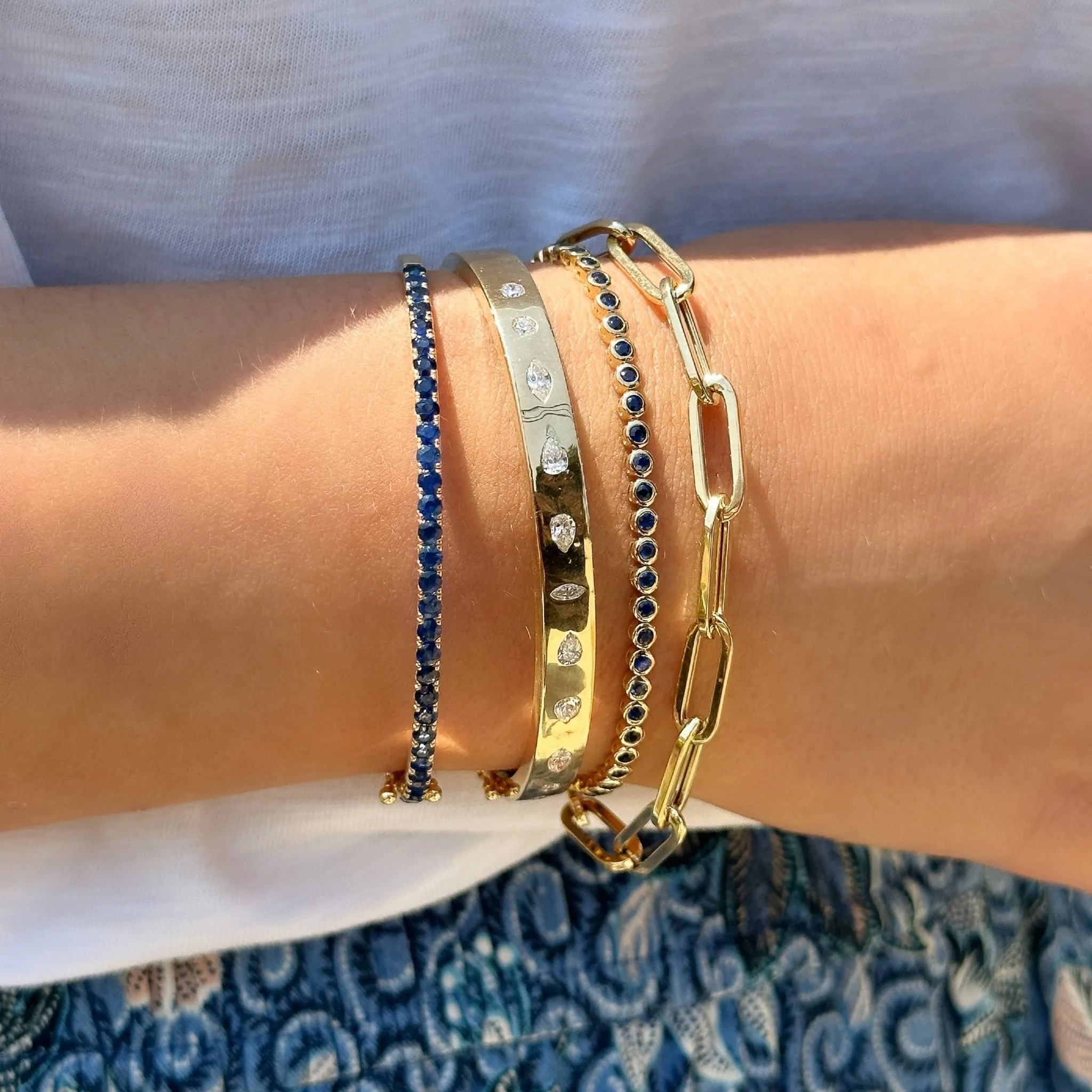 Multi Shaped Hinge Bangle