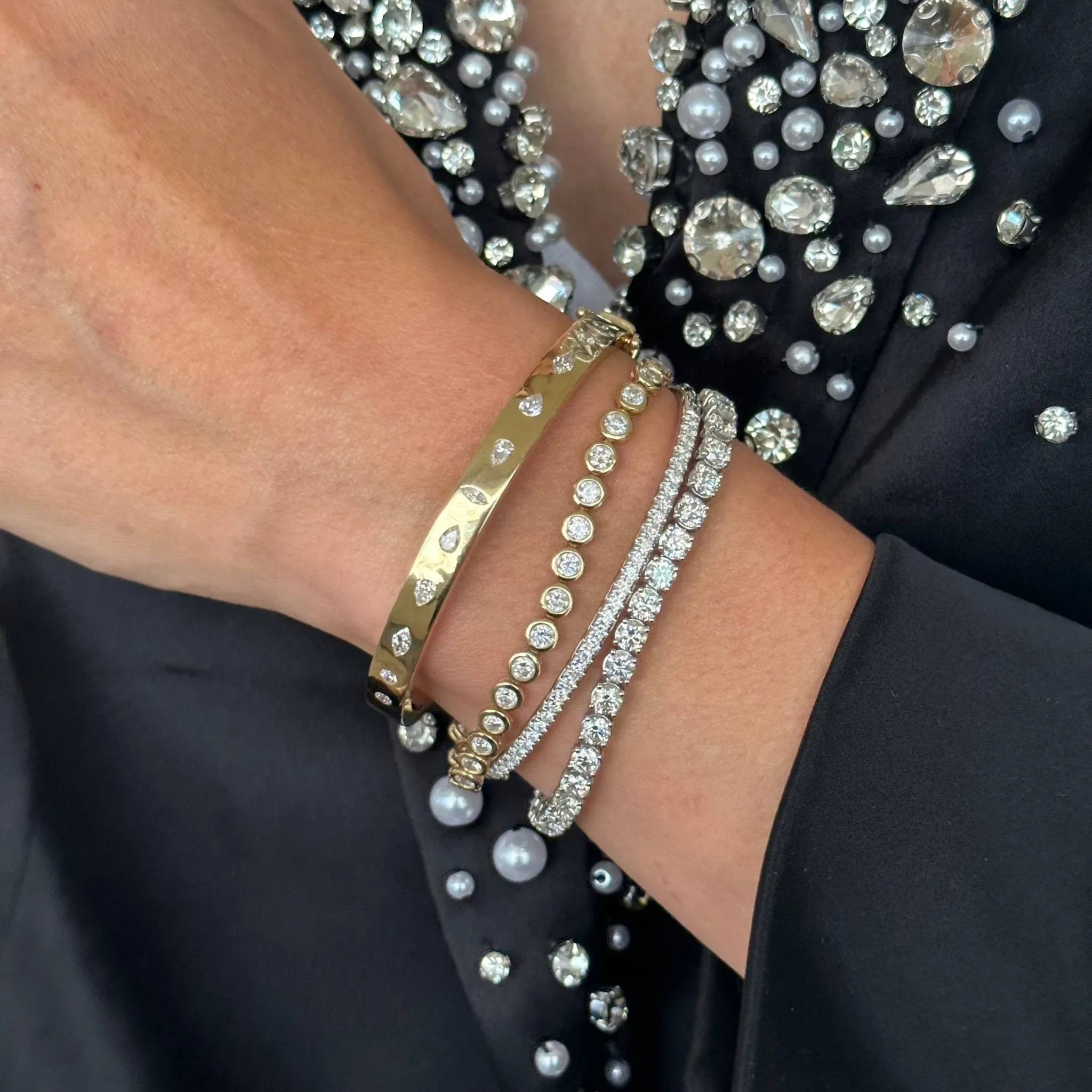 Multi Shaped Hinge Bangle