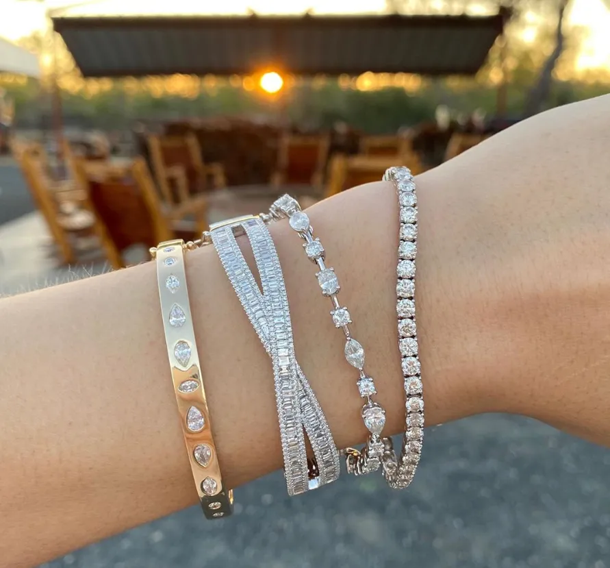 Multi Shaped Hinge Bangle