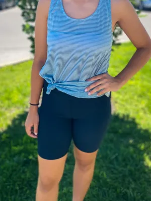 Ribbed V-Cross Biker Shorts