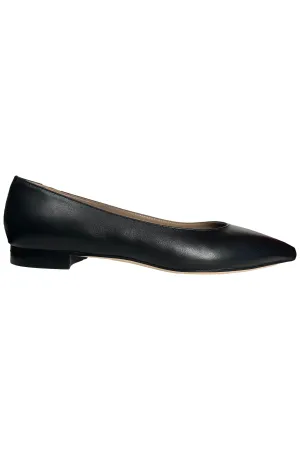 Robertson Madison Andrea Pointy Flat Shoe 29608 | Nero Vitello Leather