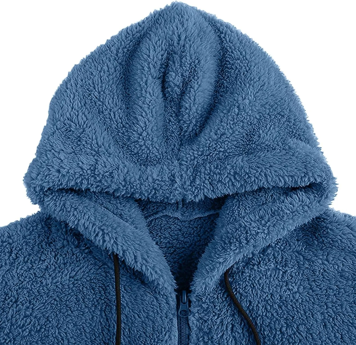 RTRDE Mens Casual Jacket Lightweight Sherpa Jackets Full Zip Warm Fuzzy Windproof Winter Coats Hooded Work Coats, M-3XL