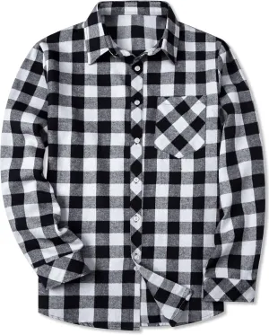 SANGTREE Mens & Boys Plaid Shirt Long Sleeve Button Down Flannel Shirts, US 3 Months - Adult 9XL