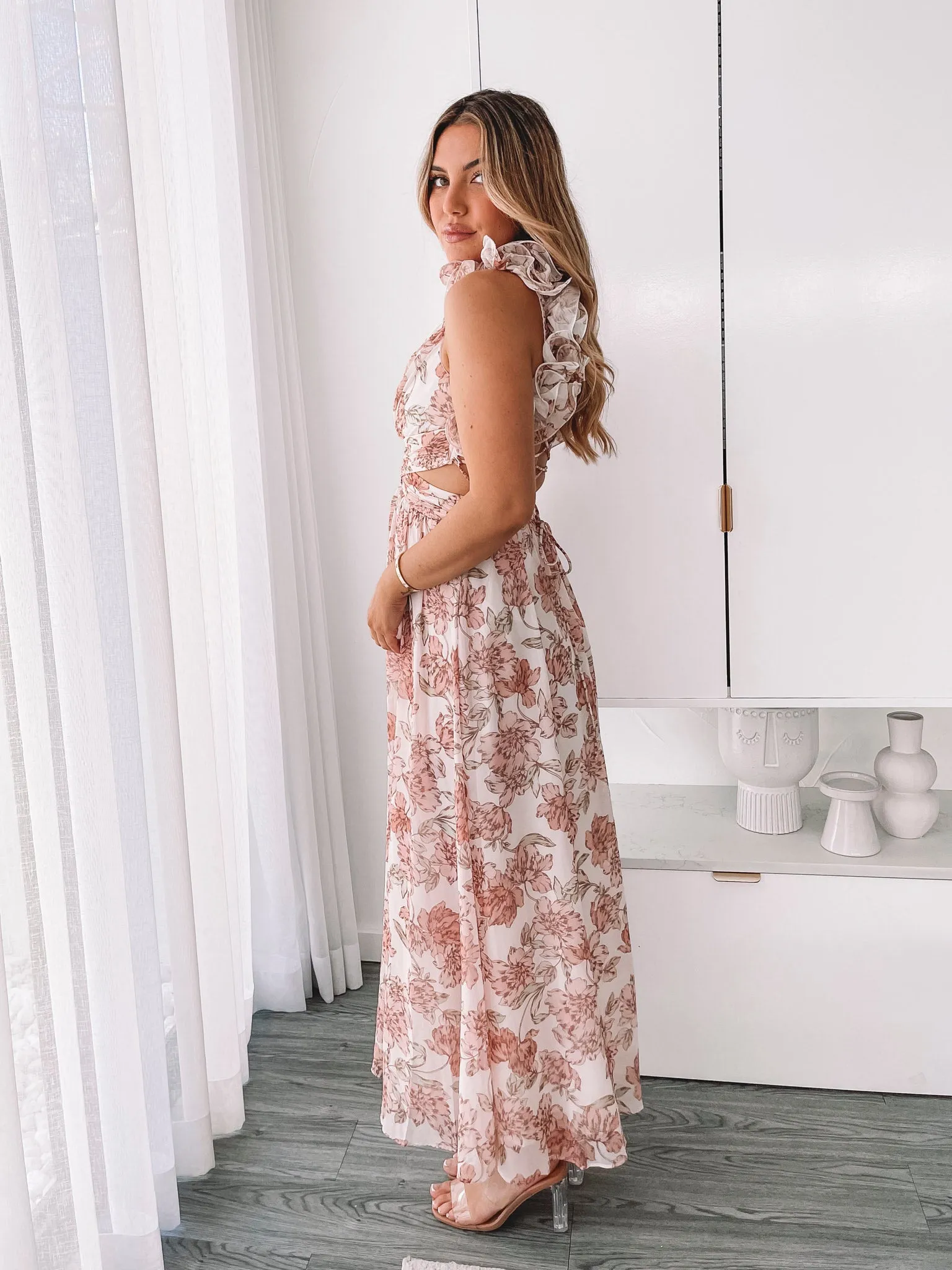 Shanta Dress - Peach Floral