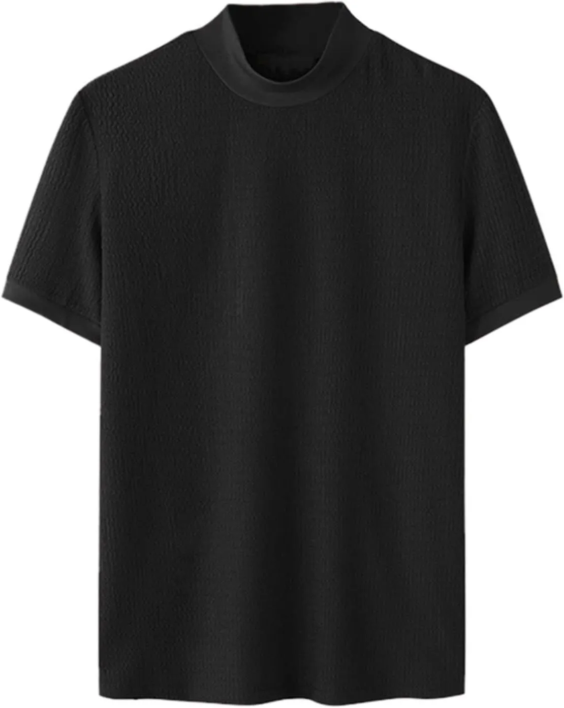 Short Sleeve Shirts for Men Basic Mock Turtleneck Regular Fit Undershirt Fall Thermal Pullover Solid Color Tops